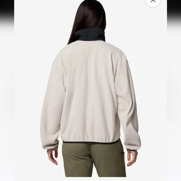 Columbia Womens Beige and Black Fleece 1/2 Zip Pullover - Picture 3 of 12